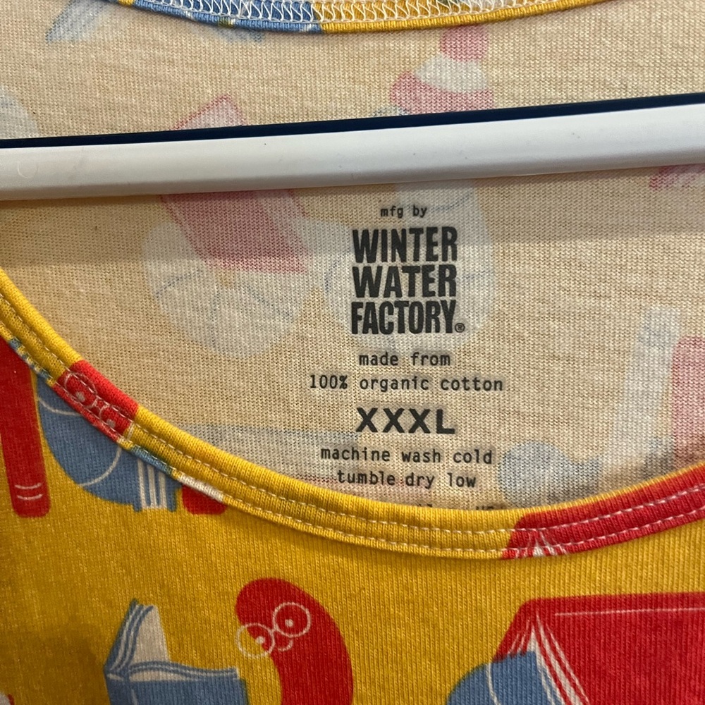 Winter Water Factory Yellow Book-Print Long Sleeve Dress - Picture 3 of 4